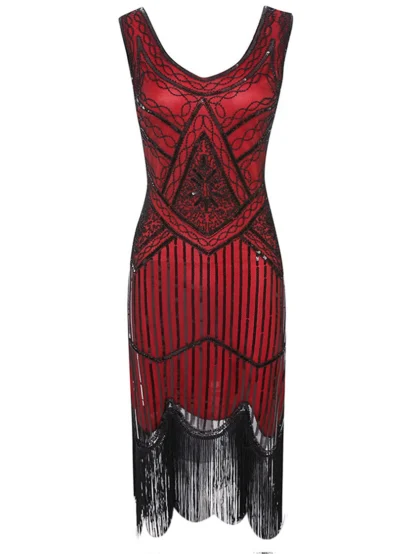 Chic Sparkling Tassel Midi Dress - Image 7