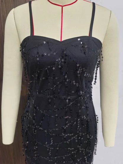Alluring Sequin Maxi Party Dress - Image 6