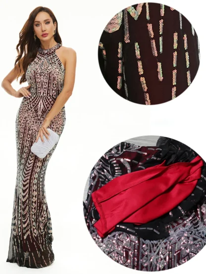Radiant Halter Sparkling Dress - Image 2