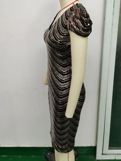 Radiant Ruffled Sleeve Sequin Dress - Image 7