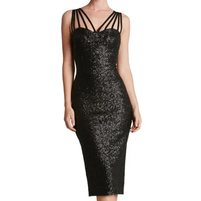 Enchanting Glitter Strappy Shiny Dress