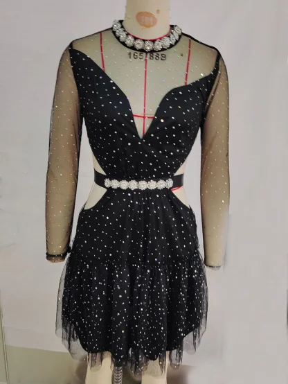 Allure Mesh Sleeve Sequin Mini Dress - Image 5