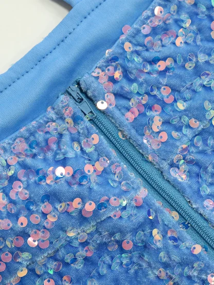 Cross Halter Backless Sequin Dress - Image 6
