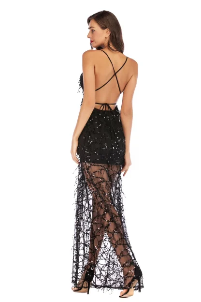 Chic V-Neck Glamorous Evening Dress - Image 3