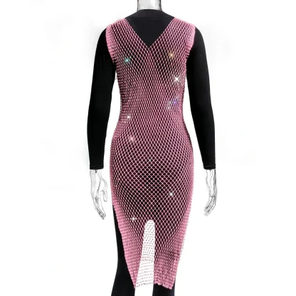 Midnight Sparkle Fishnet Sequin Dress - Image 6