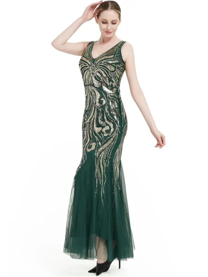 Enchanting Sequin Maxi Mesh Dress - Image 6