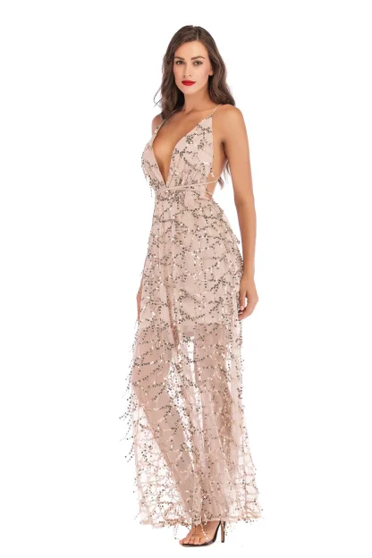 Chic V-Neck Glamorous Evening Dress - Image 7