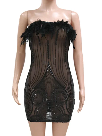Glamorous Evening Tube Sequin Dress - Image 3