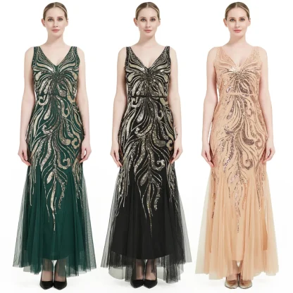 Enchanting Sequin Maxi Mesh Dress - Image 2