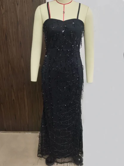 Alluring Sequin Maxi Party Dress - Image 4