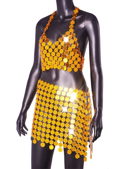 Alluring Metal Sequin Night Club Dress - Image 5