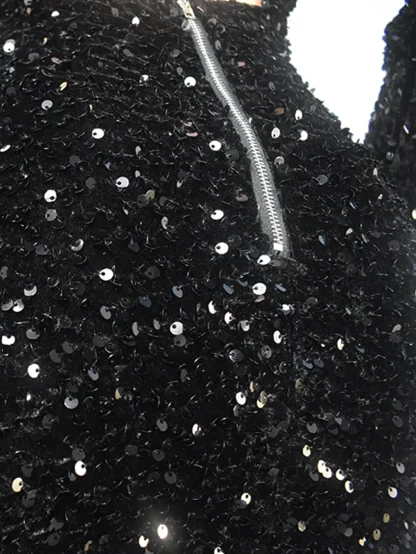 Elegant Long Sleeve Shiny Dress - Image 4