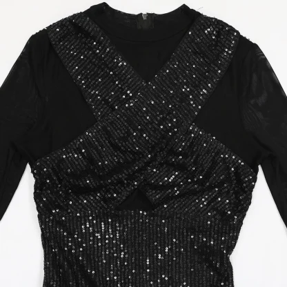 Radiant See-Through Club Sequin Dress - Image 5