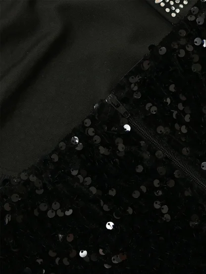Glamour High Slit Sequin Maxi Dress - Image 7