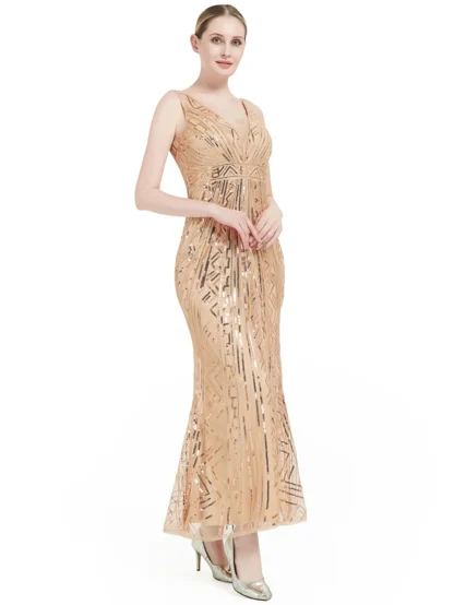 Sheer Elegance Sequin Maxi Dress - Image 7