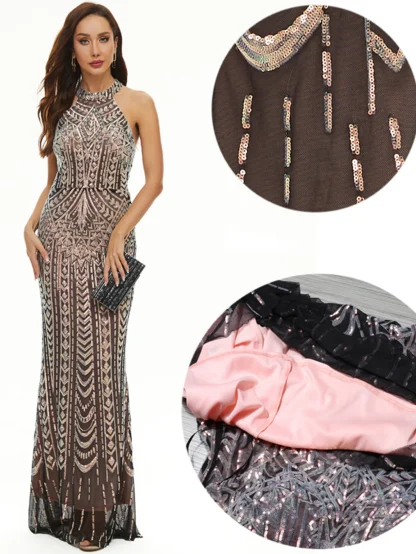 Radiant Halter Sparkling Dress - Image 7