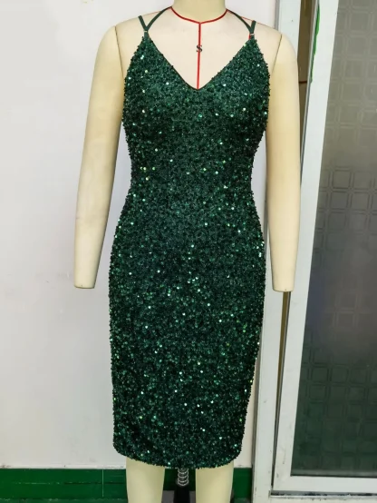 Sexy Back Slit Sparkling Dress - Image 5