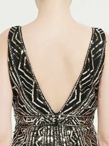 Sheer Elegance Sequin Maxi Dress - Image 6
