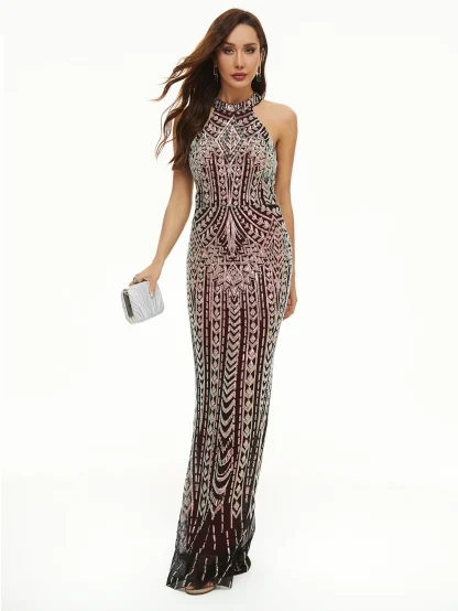 Radiant Halter Sparkling Dress