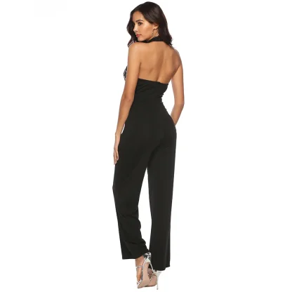 Chic Elegant Sequin Halter Jumpsuit - Image 4