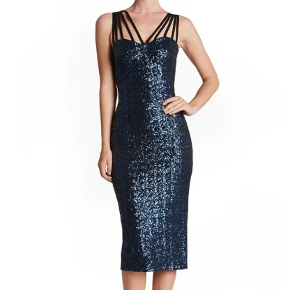 Enchanting Glitter Strappy Shiny Dress - Image 3