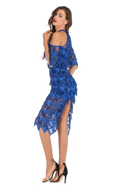 Sultry Off Shoulder Sequin Dress - Image 2