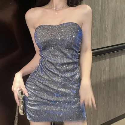 Sequins Bandeau Party Dress - Image 2