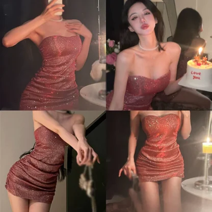 Sequins Bandeau Party Dress - Image 6